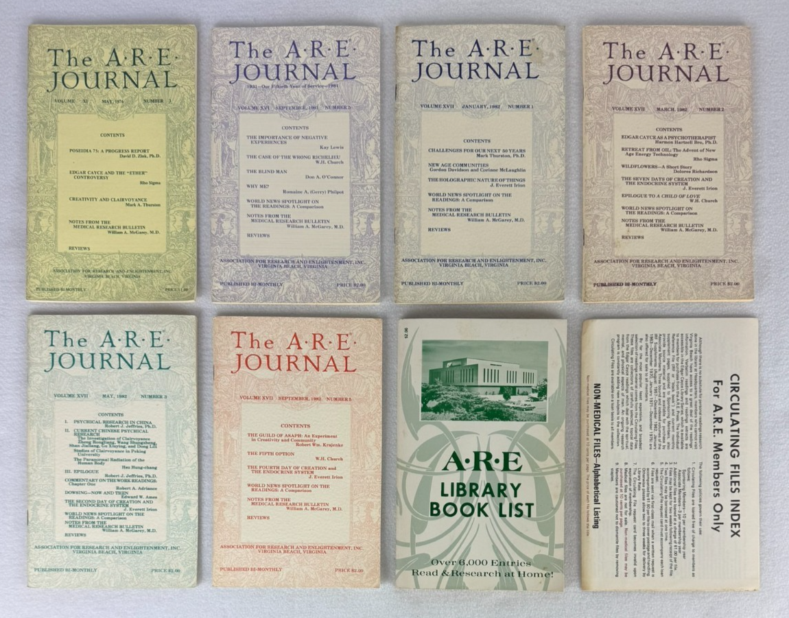 Lot of A.R.E. Journal Issues + Library Book List – Edgar Cayce Association