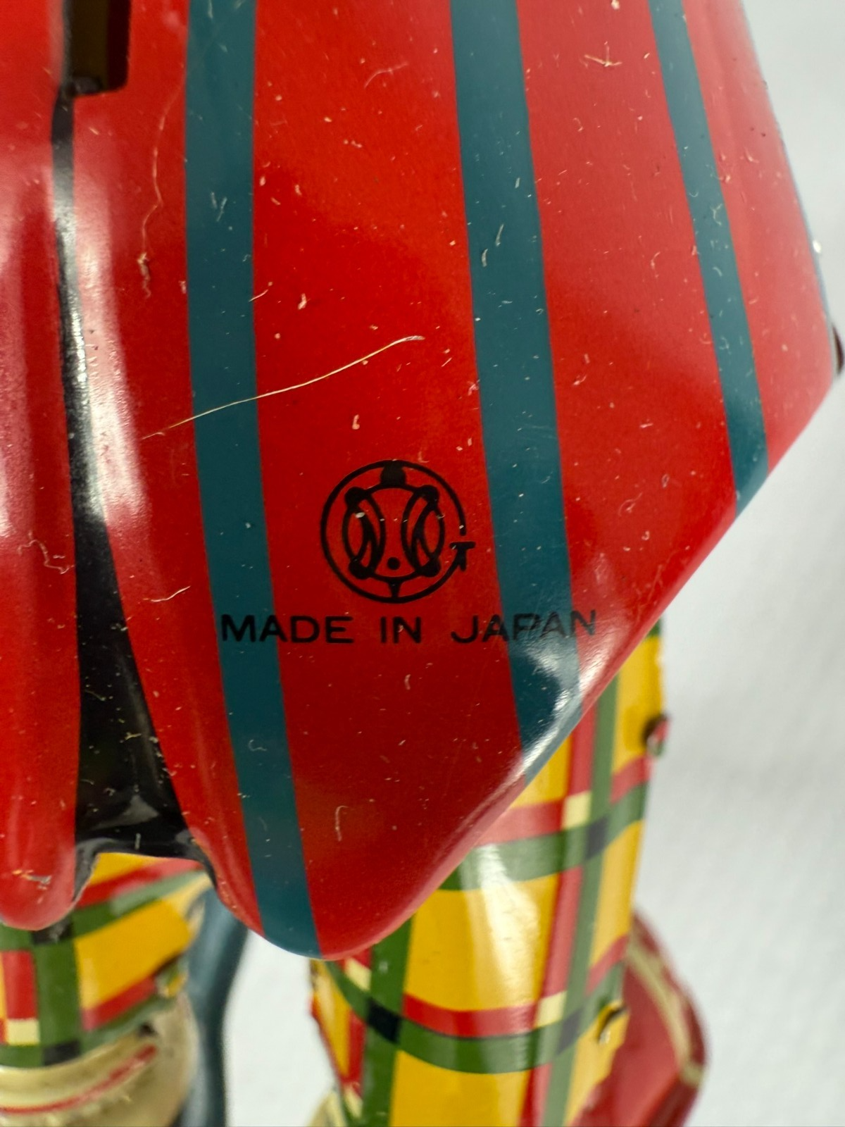 Vintage Bozo the Clown Tin Wind-Up Toy by T.K. Toys Japan w/ Box & Paper