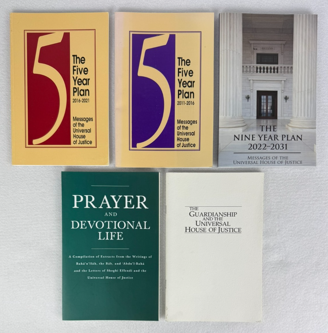 Lot of 5 Bahá’í Booklets - Five/Nine Year Plans & UHJ Devotional Publications