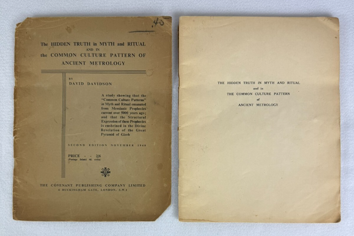 The Hidden Truth in Myth & Ritual – David Davidson 2nd Ed 1940 Pyramid Metrology