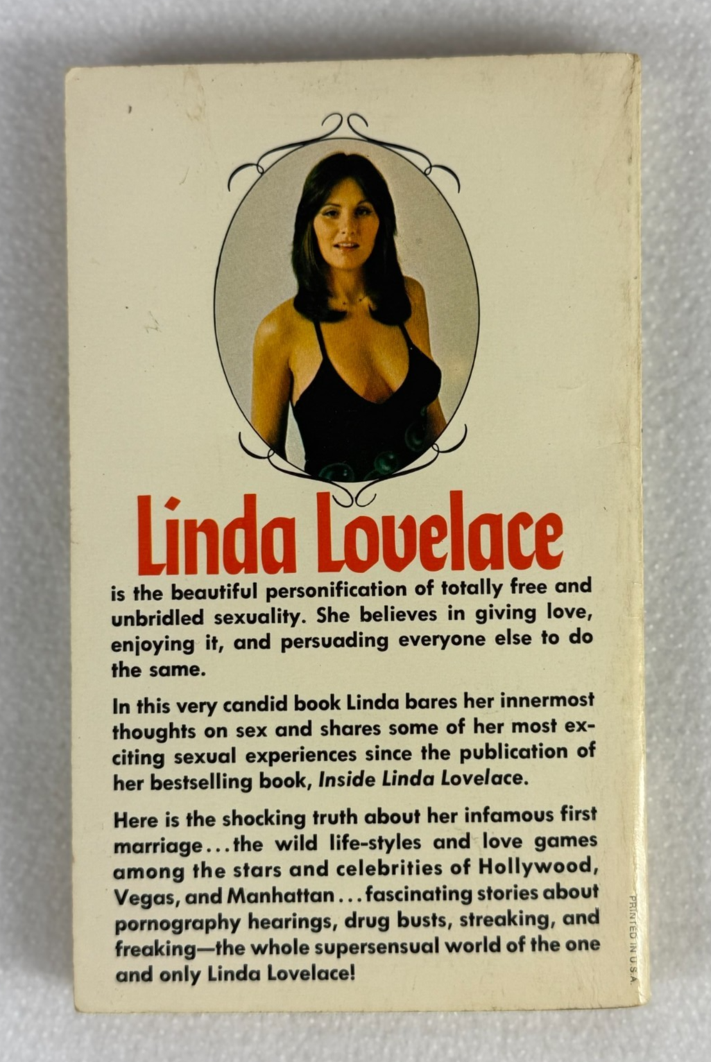 The Intimate Diary of Linda Lovelace 1974 1st Printing w/ Foldout Photo