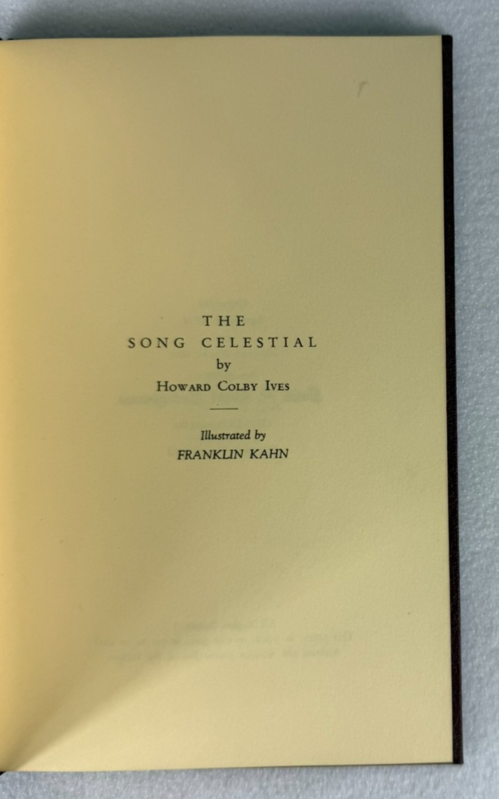 The Song Celestial by Howard Colby Ives 1918 Erick Reed Ltd Ed Bahá’í Verse
