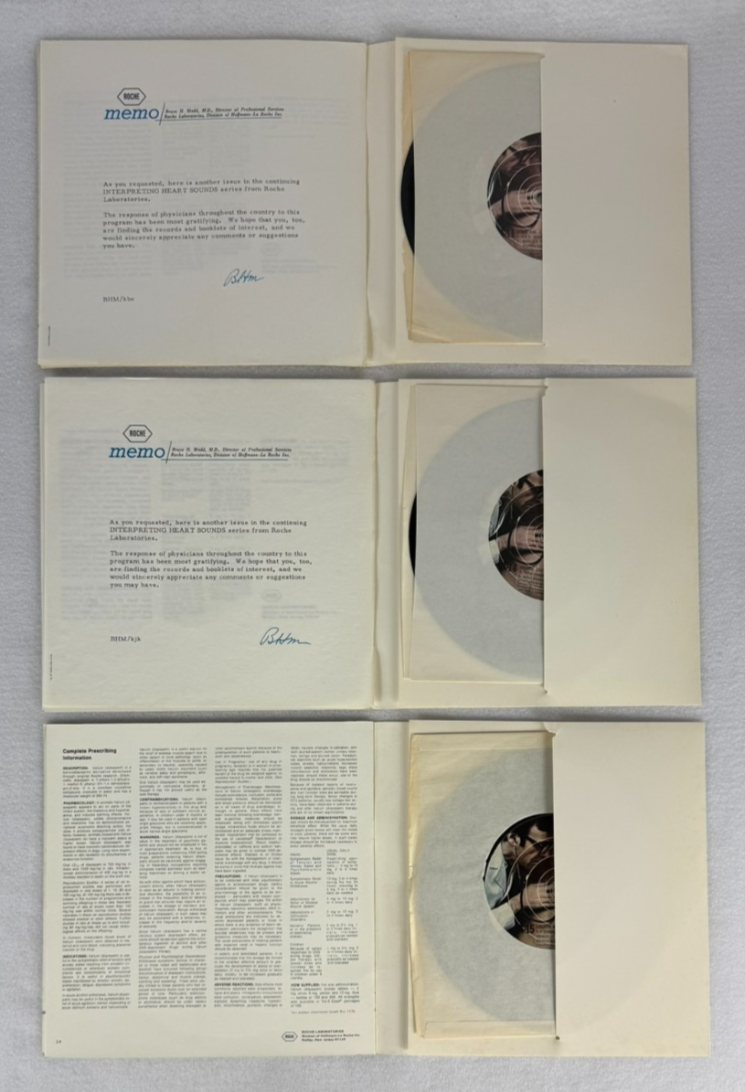 Interpreting Heart Sounds – Roche Laboratories Vinyl Record Set (3) Medical