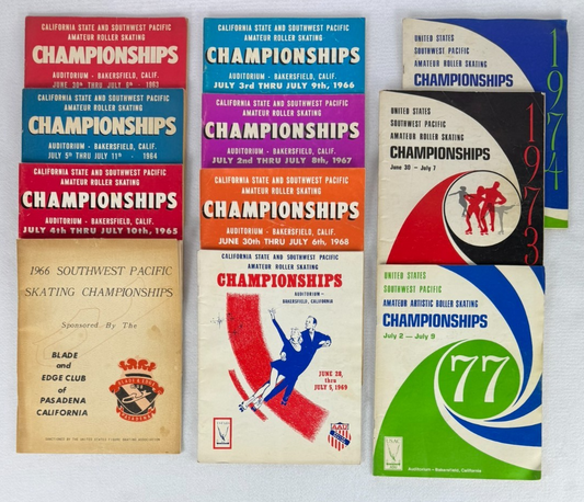 Vintage Roller Skating Championship Programs (11) 1963–1977 CA & US Events
